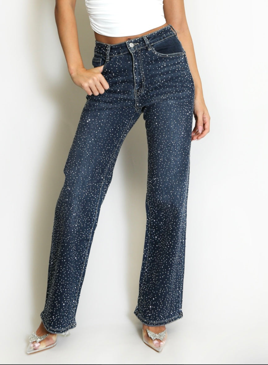 Laulia demantagallabuxur - dökkbláar