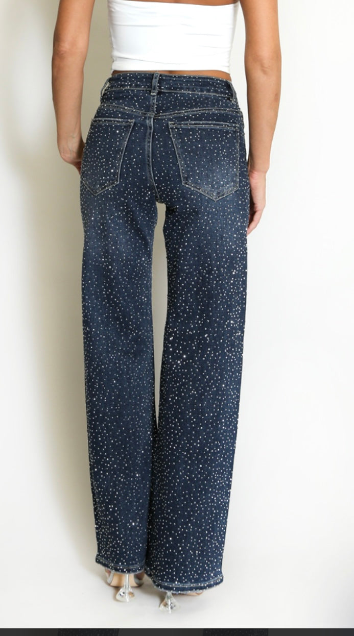 Laulia demantagallabuxur - dökkbláar