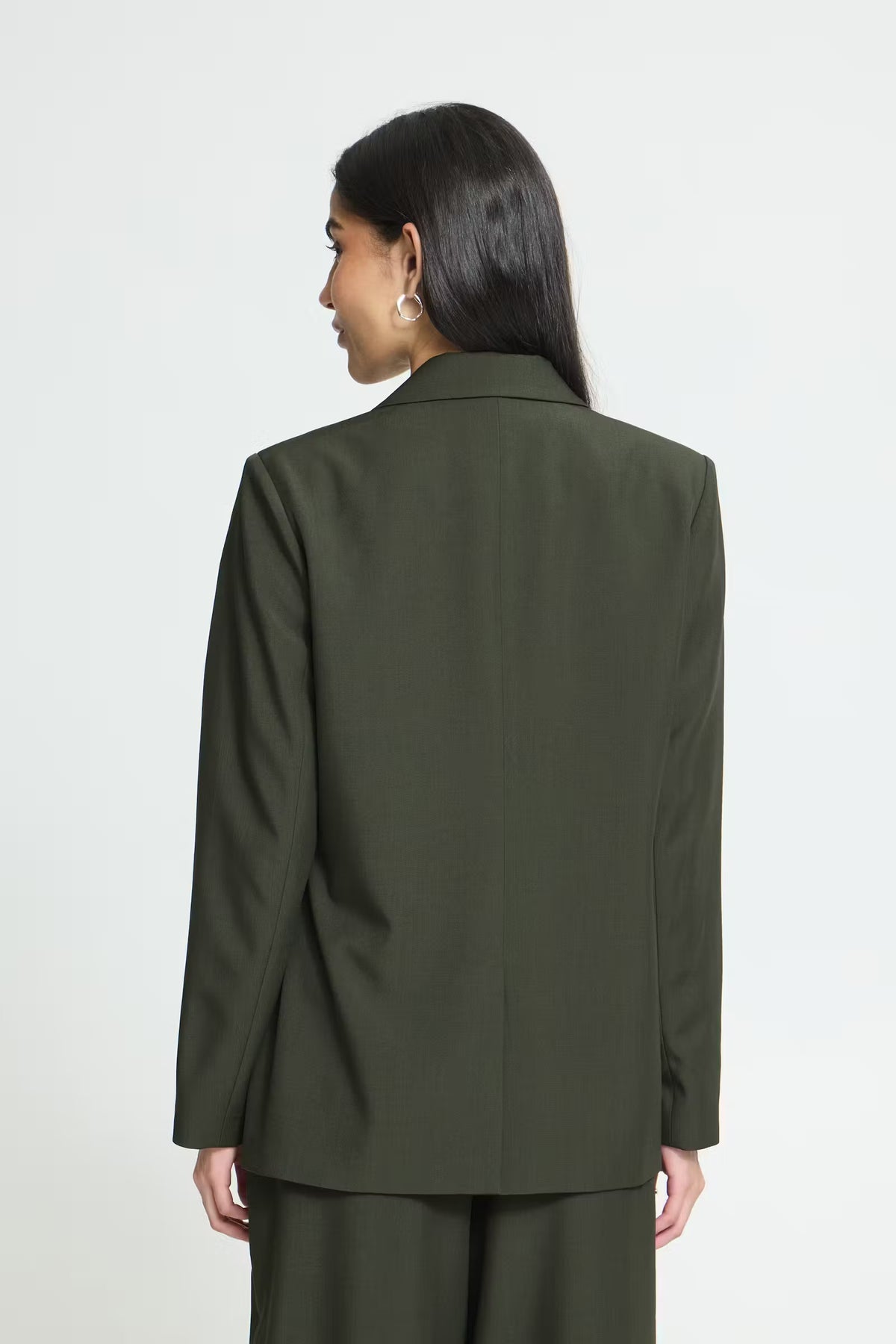 Fava long blazer dökk grænn