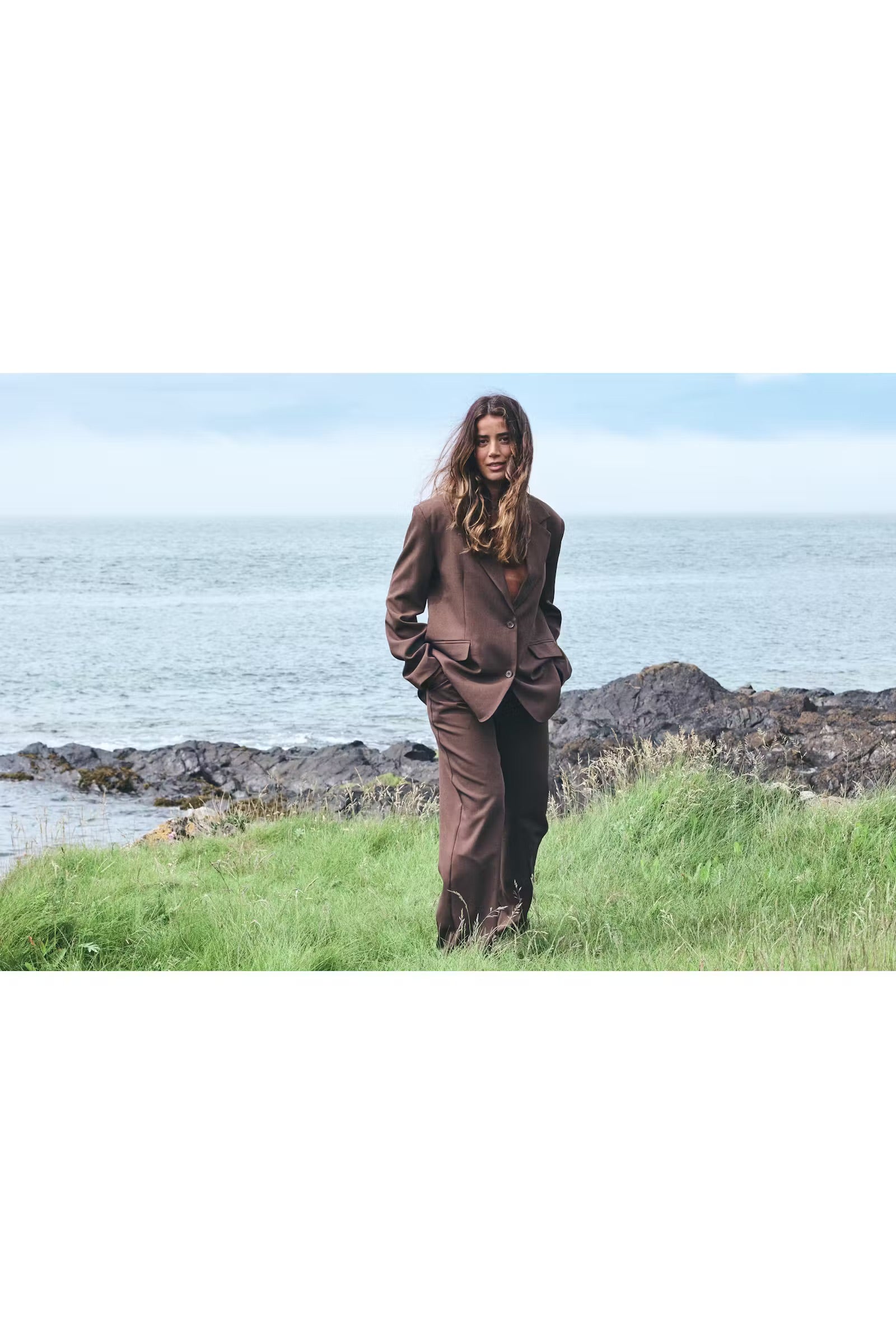 Fava long blazer - brúnn