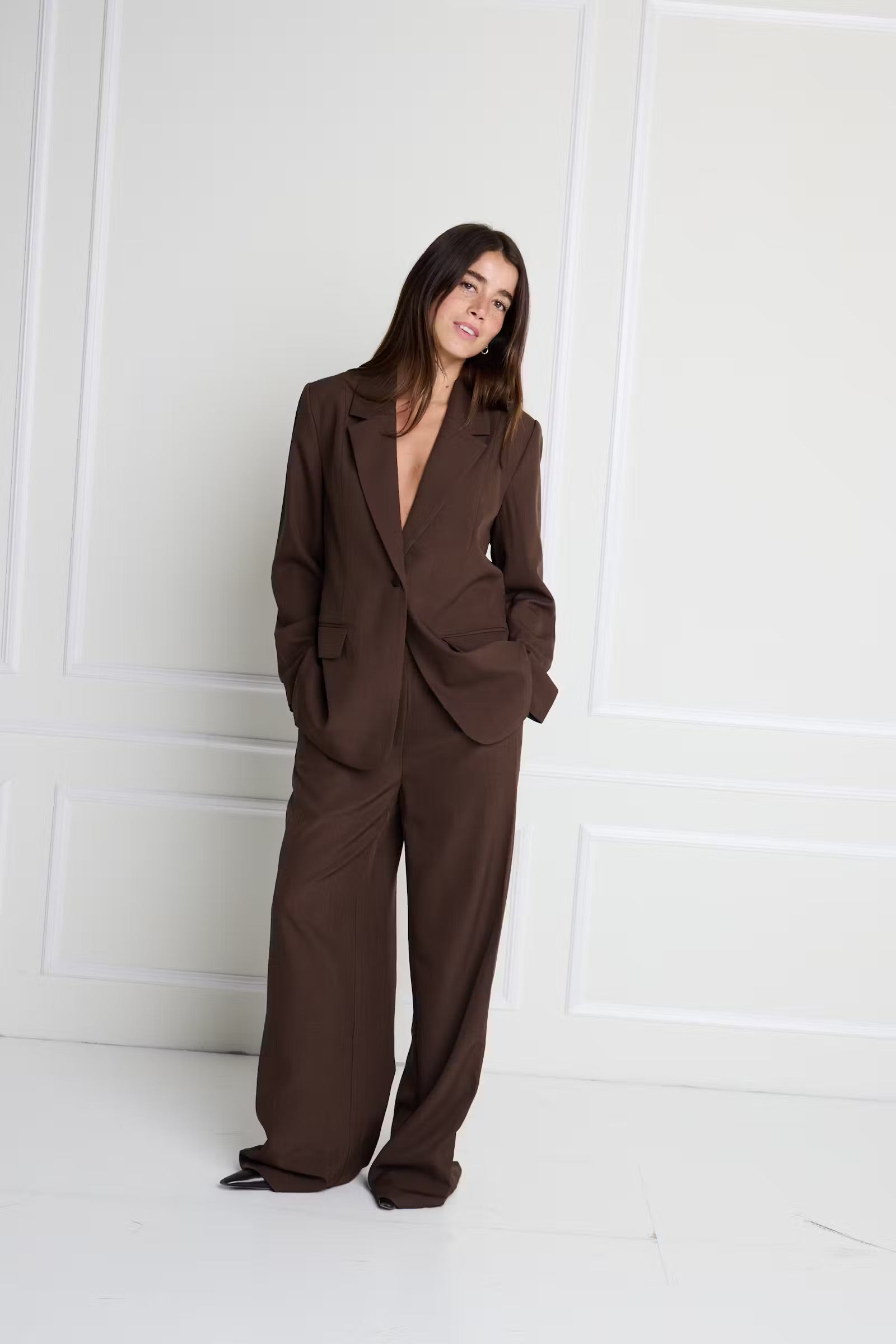 Fava oversize blazer - brúnn