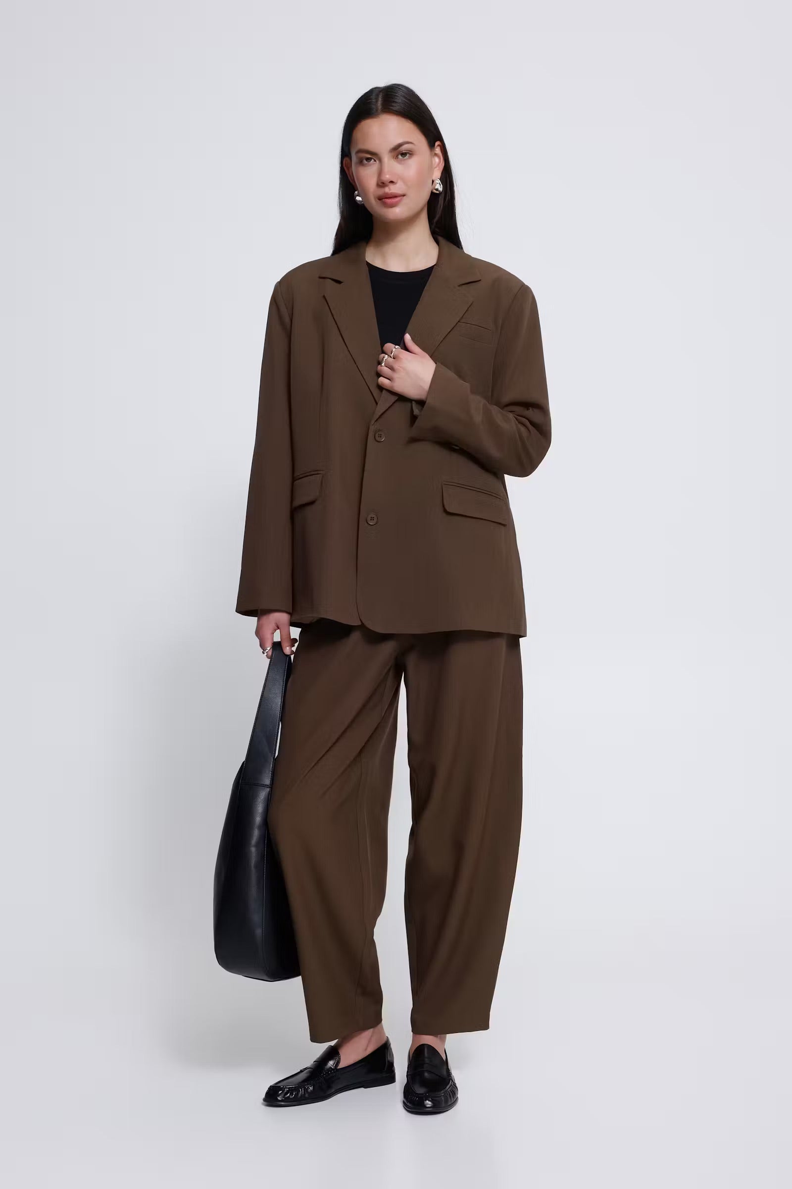 Fava oversize blazer - brúnn