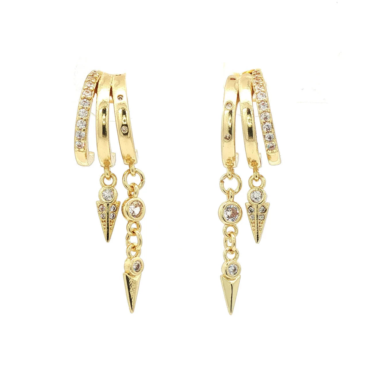 Just Oslo | Earrings Hanging | Triple Hoops | Gold