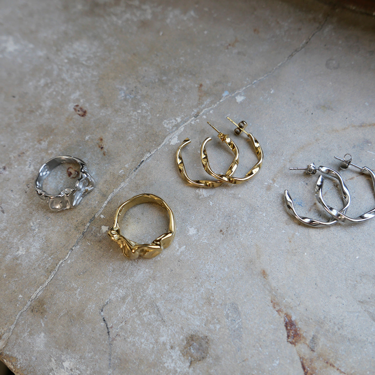 Earrings | Crinkle | Steel