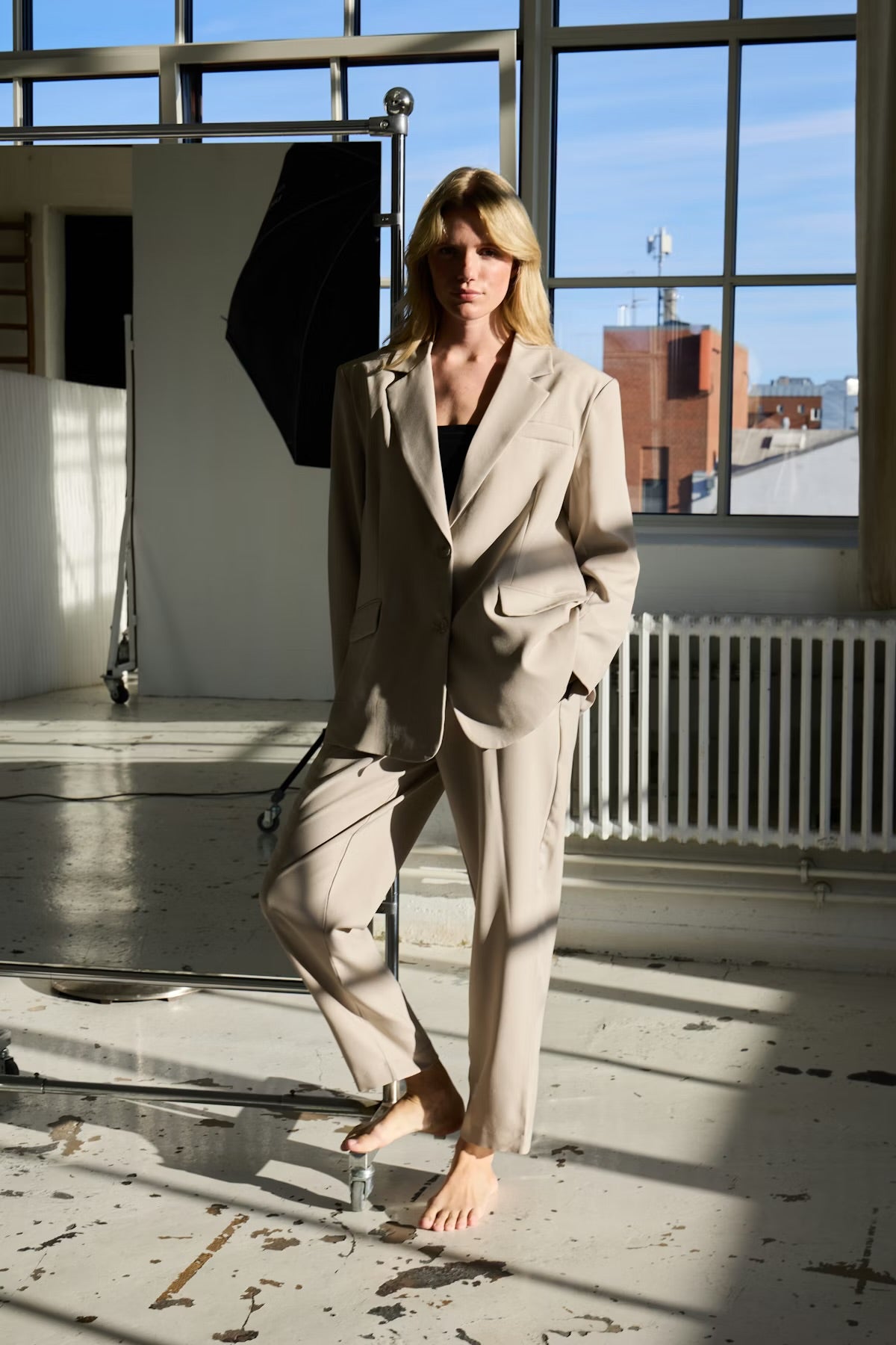 Fava oversize blazer - dove