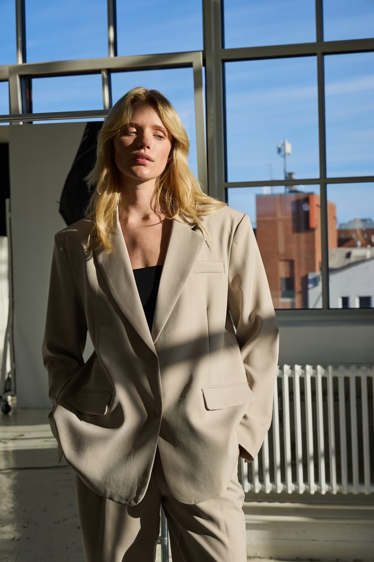 Fava oversize blazer - dove
