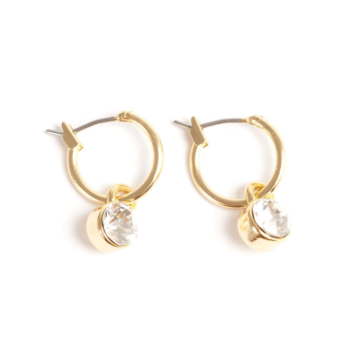 Eyrnalokkar Hangandi - Gull - Crystal Clear - Swarovski